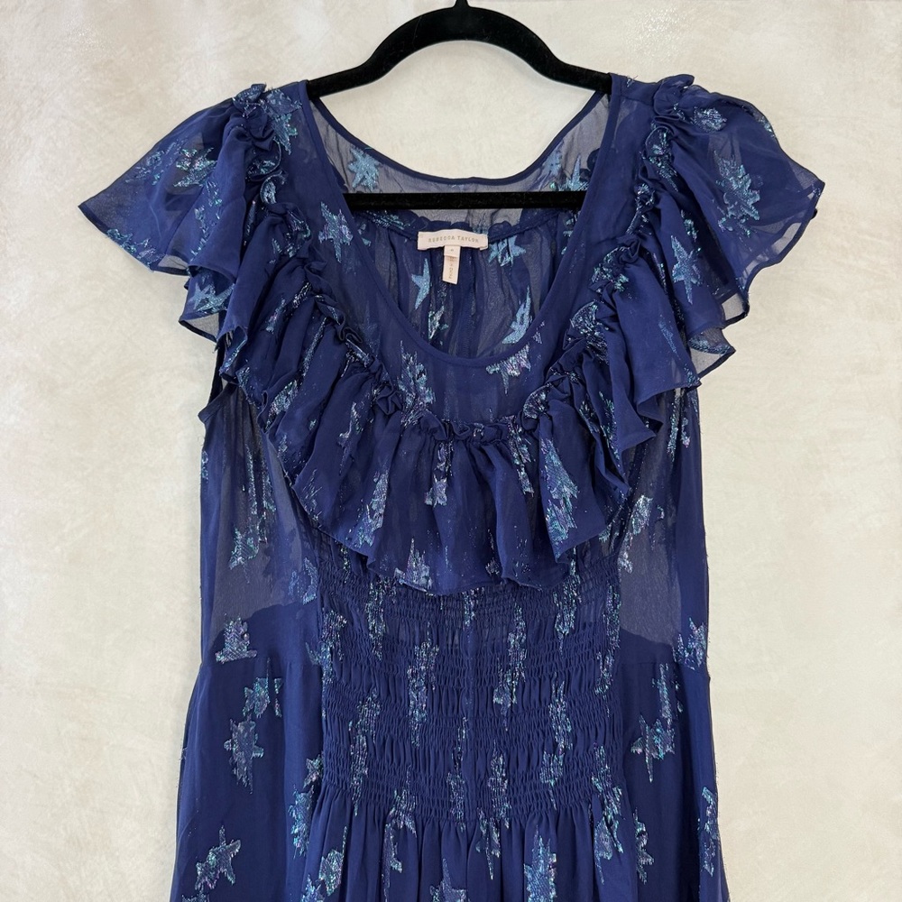 Rebecca Taylor Metallic Star Clip Dress - Picture 5 of 14